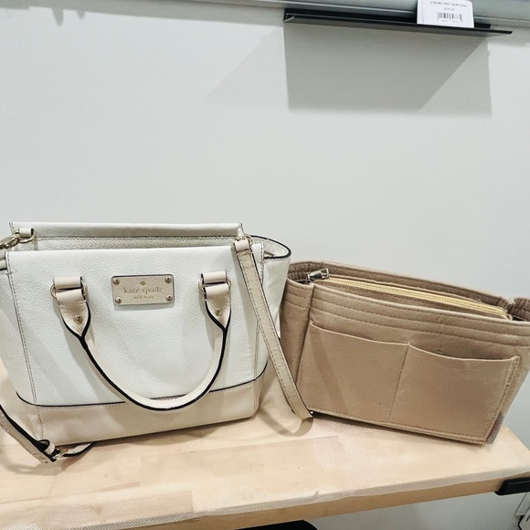 Kate spade white and cream satchel cross body purse - Picture 7 of 11